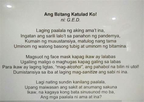 1 Tungkol Saan Ang Tula 2 Anong Uri Ng Mga Pangungusap Ang Ginamit