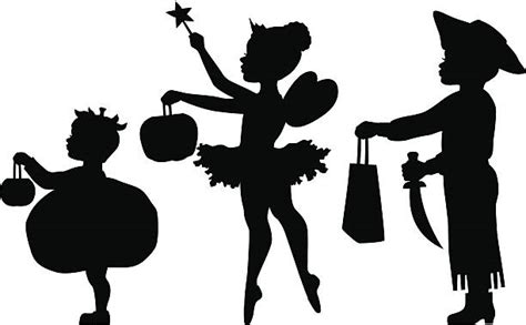 Trick Or Treat Silhouette Clip Art, Vector Images & Illustrations - iStock