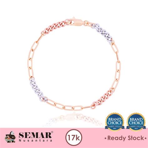 Promo Gelang Emas Tena Hollow Anesha Rose White Gold 17K Semar