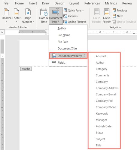 Como Adicionar Propriedades De Documento A Um Cabe Alho Ou Rodap No