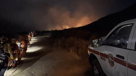 San Diego County Firefighters Battling 65 Acre Brush Fire Near Barrett