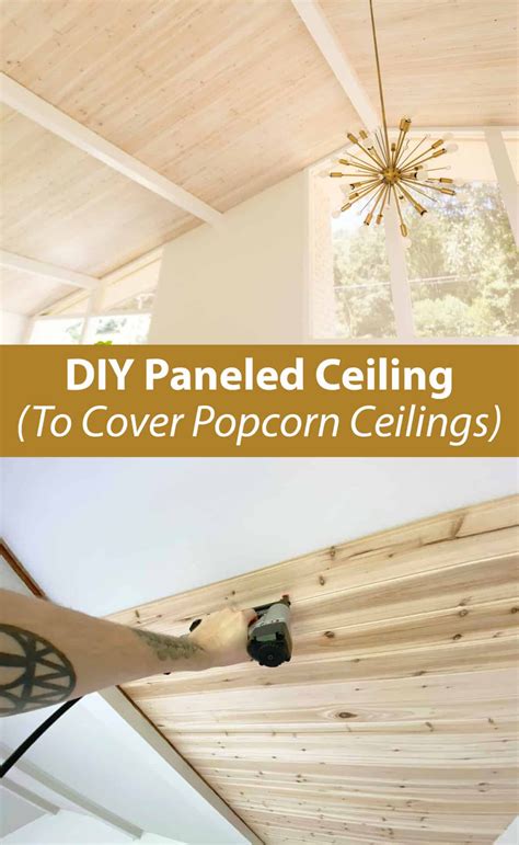 DIY Paneled Ceiling (How to Cover Popcorn Ceilings) | Covering popcorn ...