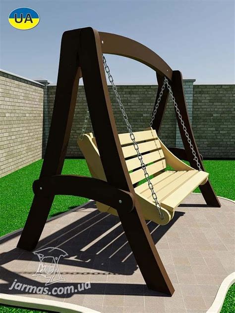 Качеля без козырька | Outdoor wood projects, Wooden garden swing ...