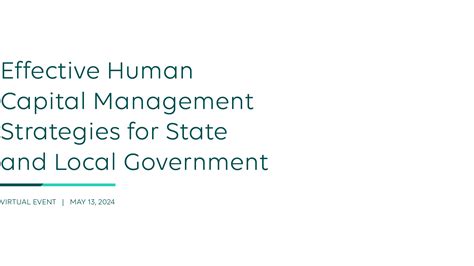 Effective Human Capital Management Strategies for State and Local ...