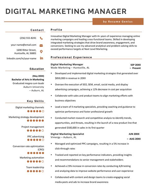 SEO Resume - Examples & Template (+18 Keywords to List)