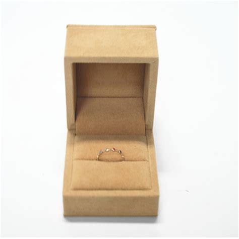 High Grade Hot Stamping Logo Mdf Velvet Pink Jewelry Box For Ring Mdf Velvet Ring Box And Pink