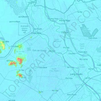 An Giang Province topographic map, elevation, relief