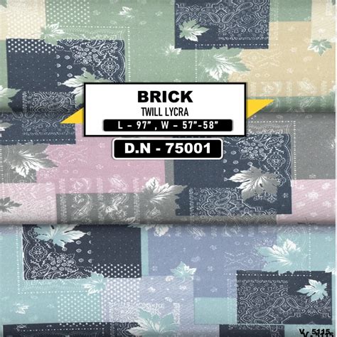 Brick Twill Lycra Print Fabric At Rs 102 Meter Twill Fabric In New