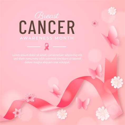 Premium Vector Realistic Illustration For Breast Cancer Awareness Month