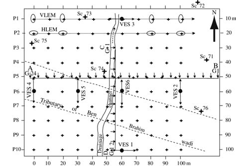 Location Of Geophysical Measure Points In Cell 3 Vertical Electrical