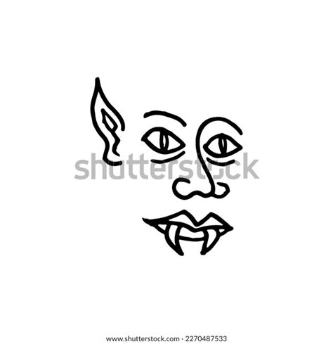 Vector Illustration Funny Devil Face Stock Vector (Royalty Free ...