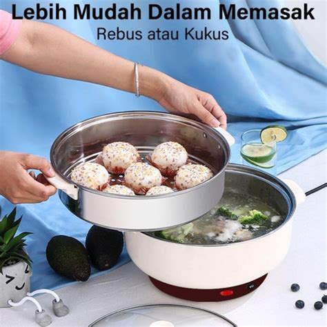 Jual PANCI ELEKTRIK 2 IN 1 PANCI LISTRIK TEFLON SERBAGUNA PANCI HOTPOT