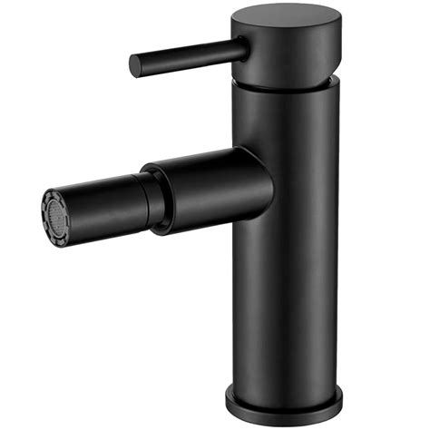 Grifo De Bidet Monomando Redondo Negro Mate Serie Jabalon Valaz