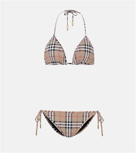 Vintage Check Triangle Bikini In Beige Burberry Mytheresa