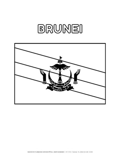 Brunei Flag Coloring Page - Printable Activity for Kids