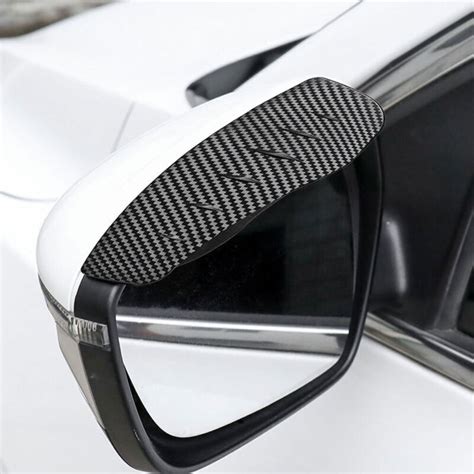 Pair Carbon Fiber Auto Car Rear View Mirror Rain Eyebrow Cover Car