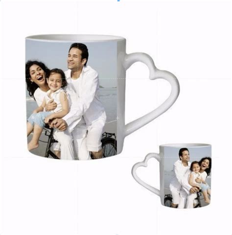 White Base Sublimation Heart Handle Mug For Gifting Material