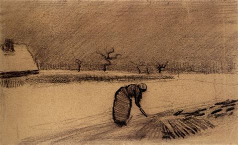 Woman with a Fork in a Winter Landscape, 1883 - Vincent van Gogh ...