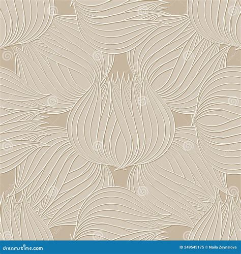 Textured Floral Line Art Tracery D Seamless Pattern Ornamental