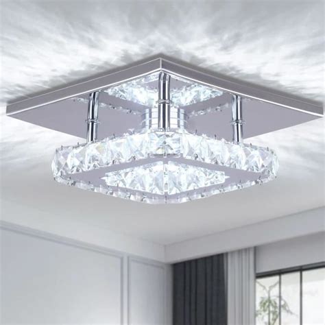 Modern Mini Crystal Moderne Mini Lustre En Cristal Carr Led Plafonnier