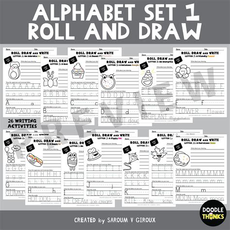 Roll and Draw Alphabet Game Sheets BUNDLE 1 | Handwriting and Starter ...