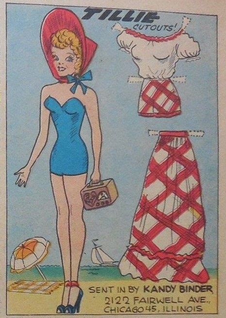 6 19 49 Tillie Paper Doll Comic Paper Vintage Paper Dolls Paperdolls