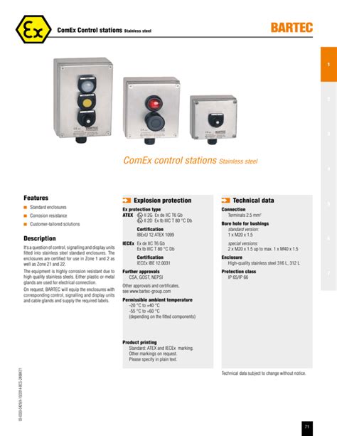 Comex Control Stations Stainless Steel