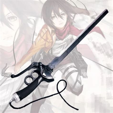 Anime Titan Cosplay Prop Eren Mikasa çift bıçak PU kauçuk Anime Katana