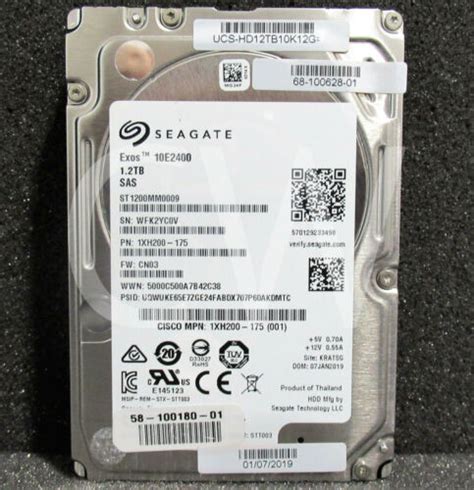 ST1200MM0009 Seagate EXOS 10E2400 1 2TB 10K RPM 12Gb S 2 5 SAS HDD