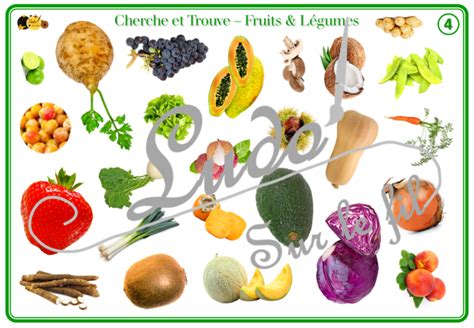 Cherche et Trouve Fruits et Légumes Photos Ludo Sur Le Fil