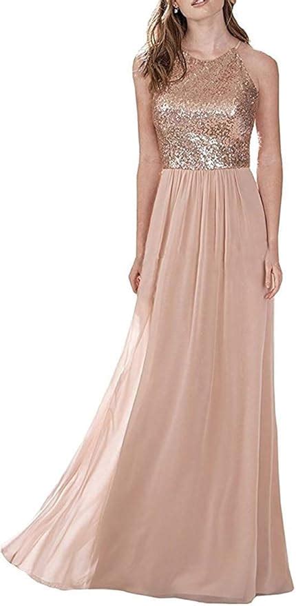 DressyMe Robe de Demoiselle d honneur à Paillettes pour Femme Rose