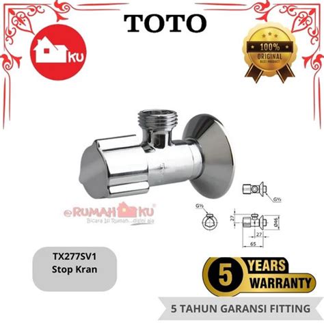 Jual Stop Kran TOTO TX277SV1 Stop Valve Jakarta Barat Rumahku