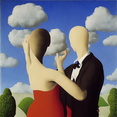 The Lovers By Rene Magritte Detailed Painting Stable Diffusion