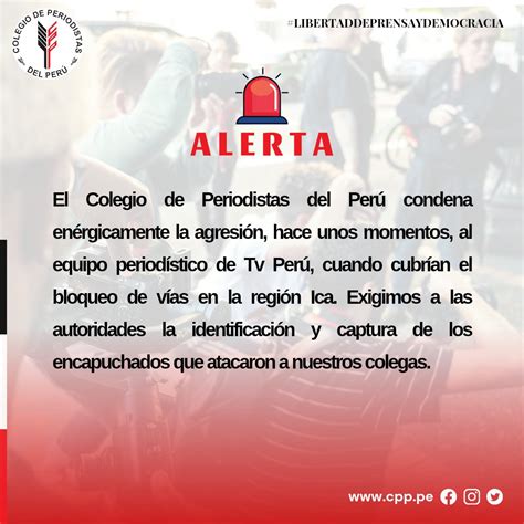 Colegio De Periodistas Del Perú On Twitter Alerta 🚨 El Colegio De