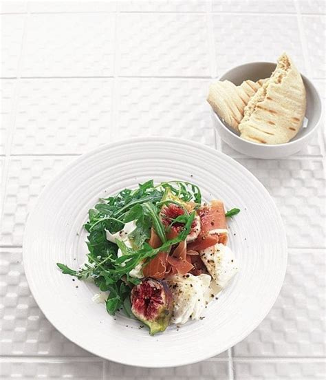 Parma Ham Fig And Mozzarella Salad With Warm Pitta Recipe Delicious