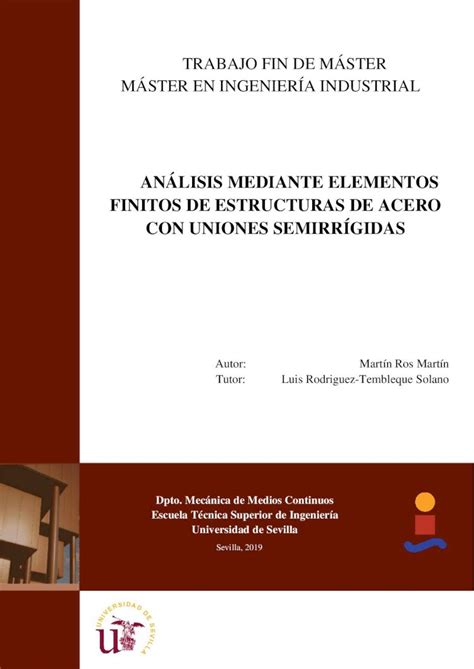 Pdf An Lisis Mediante Elementos Finitos De Estructuras De Acero