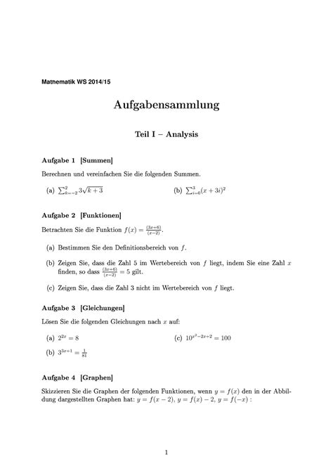 Aufgabensammlung Mathe Ws Fachbereich Rechts