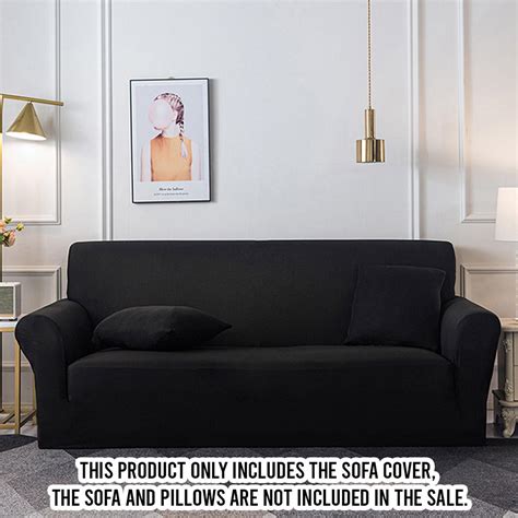 Soga Black Colored 1 Seater Sofa Cover With Ruffled Skirt Bunnings