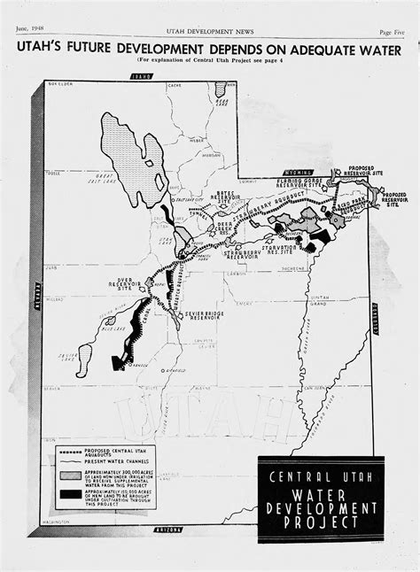 Map Of Central Utah Water Project Uintah County Library J Willard