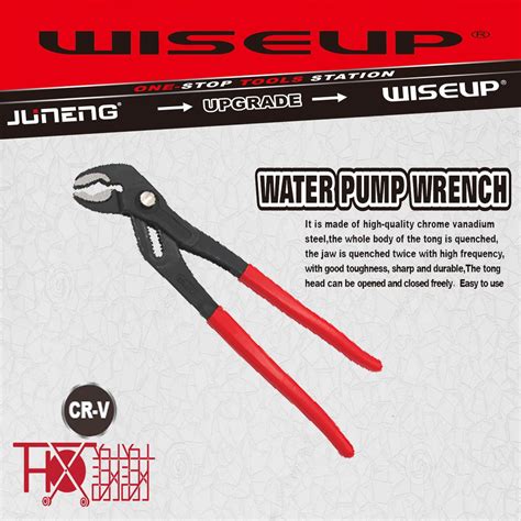 Juneng Wiseup Heavy Duty Type Pipe Wrench Water Pump Pliers 250mm