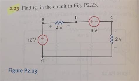 Solved Find Vbd In The Circuit In Fig P Figure Chegg