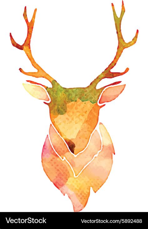 Watercolor deer head Royalty Free Vector Image