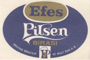 Drink Label Efes Pilsen Birasi Erciyas Biracılık ve Malt San A Ş