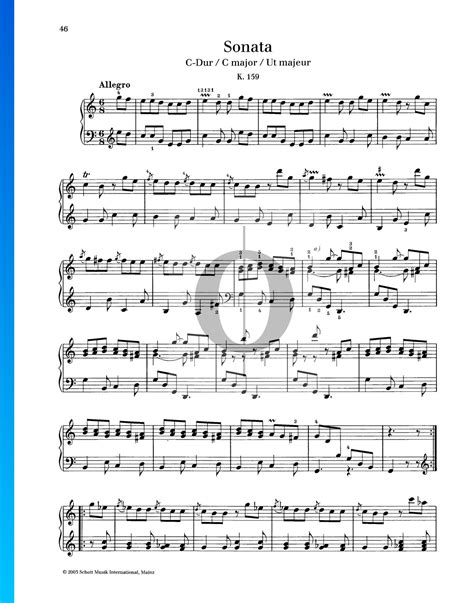 Sonata In C Major K Domenico Scarlatti Piano Sheet Music Oktav