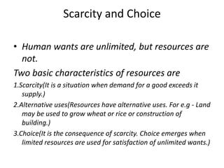 Scarcity Choice And Opportunity Cost PPT