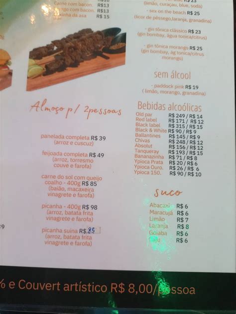 Menu Em Paddock Lounge Bar Fortaleza