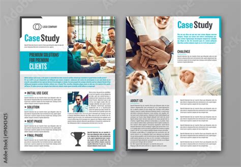 Business Case Study Layout With Blue Accents 1 Stock Template Adobe Stock