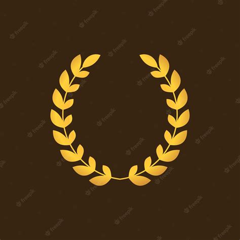 Premium Vector Gold Laurel Wreath Flat Icon Isolated Vector