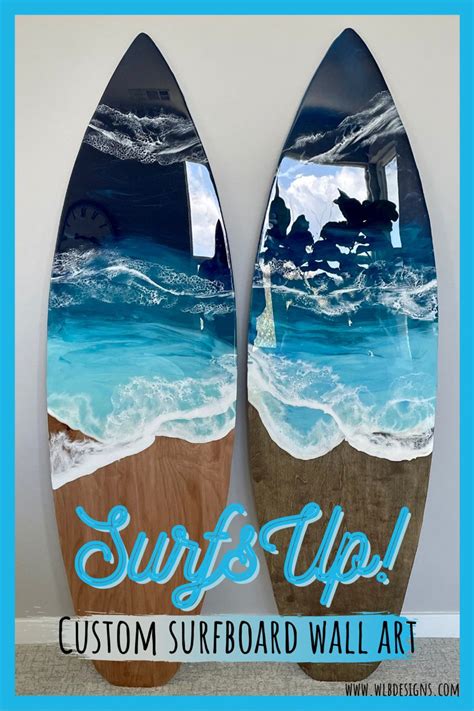 Surfboard Beach Resin Wall Art Surfboard Wall Art Resin Wall Art