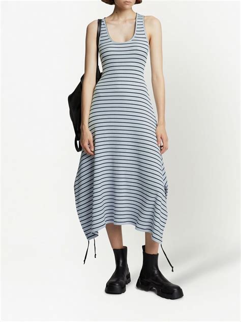 Proenza Schouler White Label Striped Ribbed Knit Sleeveless Dress